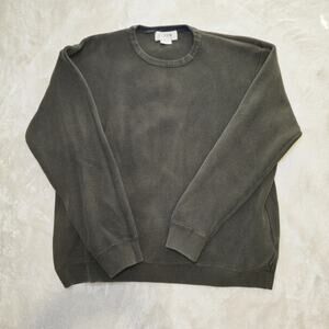 J. Crew Men's XL Olive Green 100% Cotton Crewneck Sweater Casual Knit Long Sleev